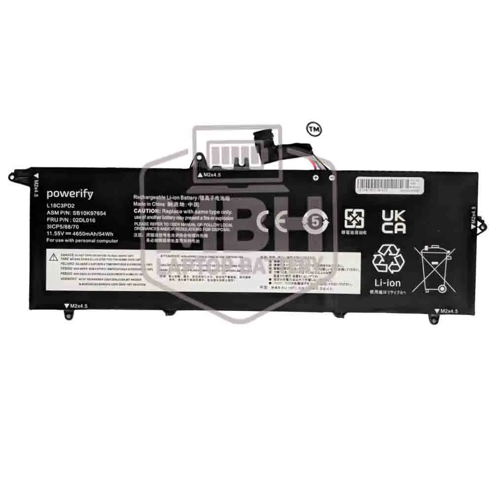 L18M3PD1 Laptop Battery for Lenovo ThinkPad T490s T495s T14s Gen 1 Series [11.58V/57Wh]